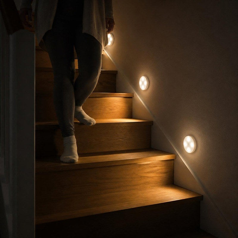 Luz nocturna Nuvora en escaleras
